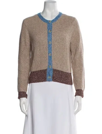 Pre-owned Veronica Beard Printed Scoop Neck Sweater In Multi