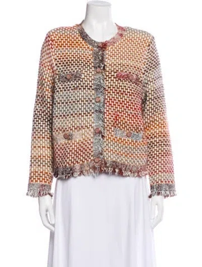 Pre-owned Veronica Beard Printed Scoop Neck Sweater In Multi