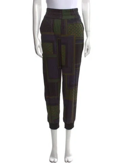 Pre-owned Veronica Beard Printed Skinny Leg Pants In Green