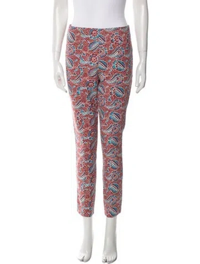 Pre-owned Veronica Beard Printed Skinny Leg Pants In Red