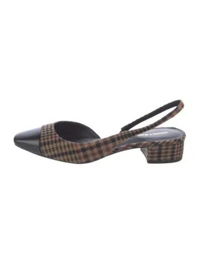 Pre-owned Veronica Beard Printed Slingback Pumps In Brown