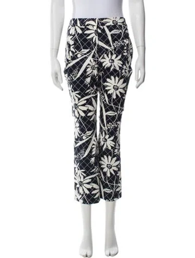 Pre-owned Veronica Beard Printed Straight Leg Pants In Blue