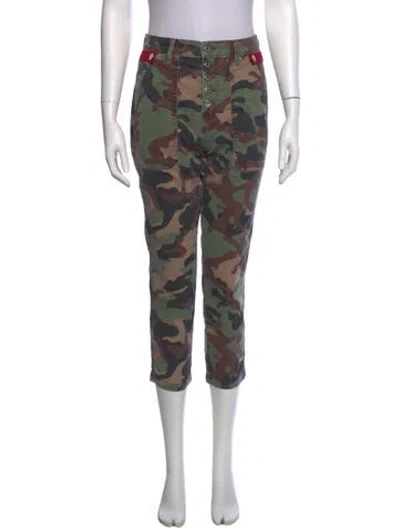 Pre-owned Veronica Beard Printed Straight Leg Pants In Brown