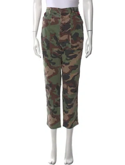 Pre-owned Veronica Beard Printed Straight Leg Pants In Green
