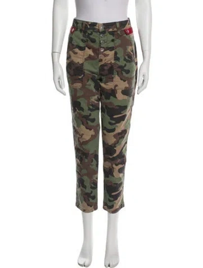 Pre-owned Veronica Beard Printed Straight Leg Pants In Green