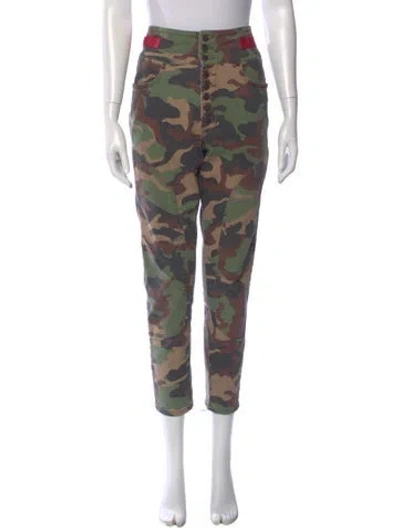 Pre-owned Veronica Beard Printed Straight Leg Pants In Green