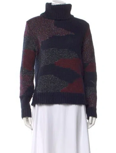 Pre-owned Veronica Beard Printed Turtleneck Sweater