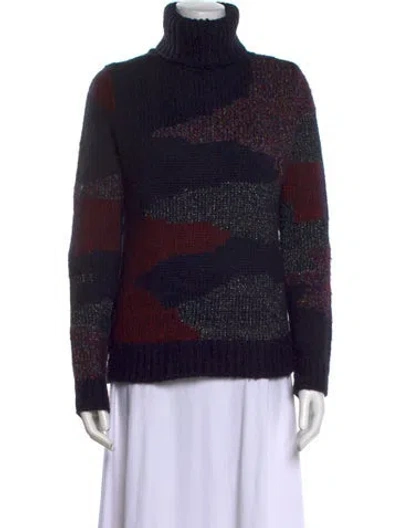 Pre-owned Veronica Beard Printed Turtleneck Sweater