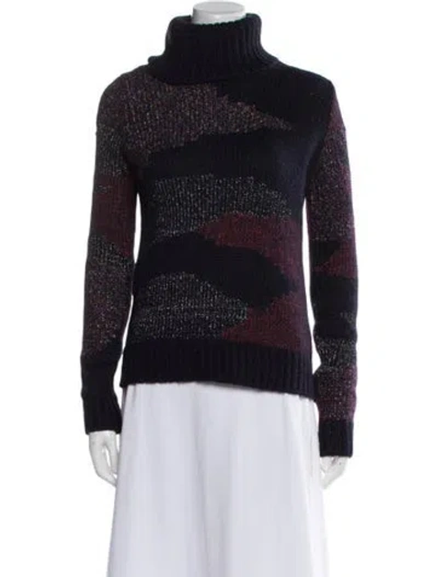 Pre-owned Veronica Beard Printed Turtleneck Sweater