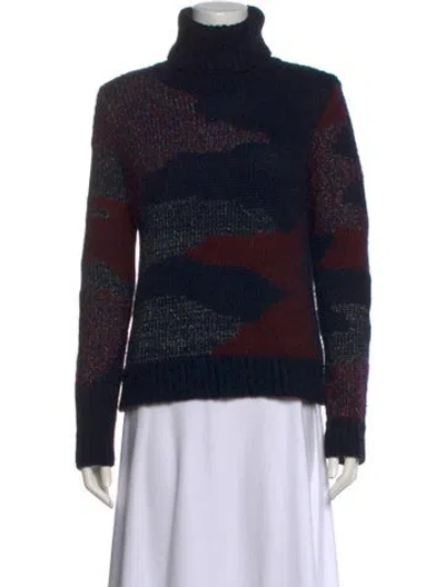 Pre-owned Veronica Beard Printed Turtleneck Sweater