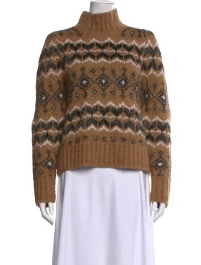 Pre-owned Veronica Beard Printed Turtleneck Sweater In Multi