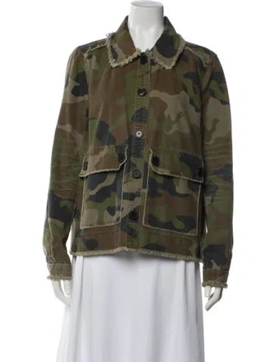 Pre-owned Veronica Beard Printed Utility Jacket In Green