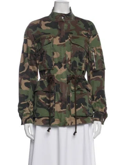 Pre-owned Veronica Beard Printed Utility Jacket In Green