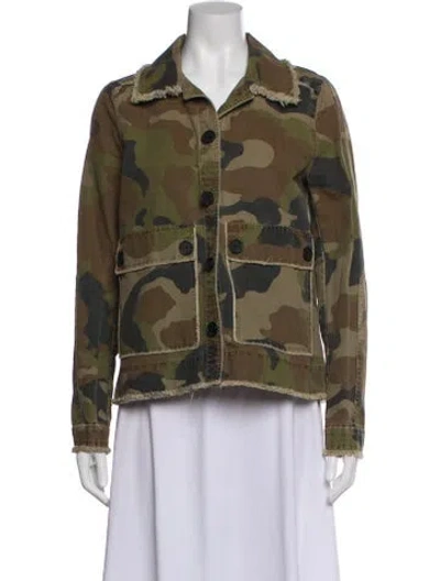 Pre-owned Veronica Beard Printed Utility Jacket In Green