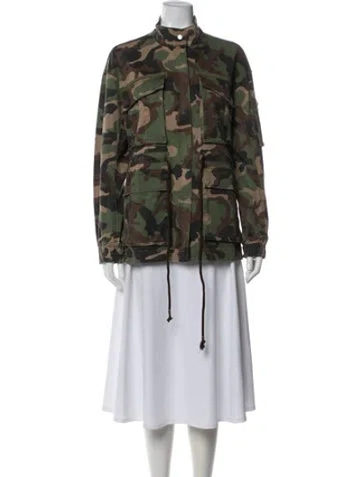 Pre-owned Veronica Beard Printed Utility Jacket In Green