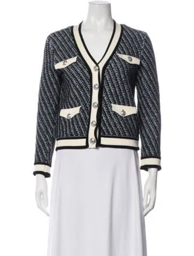 Pre-owned Veronica Beard Printed V-neck Sweater In Multi