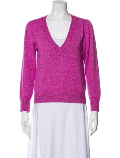 Pre-owned Veronica Beard Printed V-neck Sweatshirt In Purple