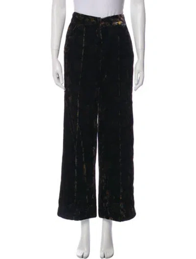 Pre-owned Veronica Beard Printed Wide Leg Pants In Black