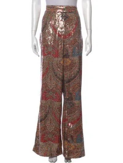 Pre-owned Veronica Beard Printed Wide Leg Pants In Multi
