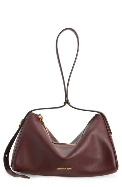 Veronica Beard Prism Leather Shoulder Bag In Burgundy