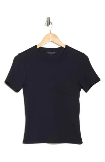 Veronica Beard Pruitt Logo Pocket T-shirt In Navy