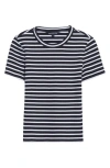 Veronica Beard Pruitt Stripe Stretch Cotton T-shirt In Blue