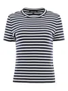 Veronica Beard Pruitt Stripe Stretch Cotton T-shirt In Blue