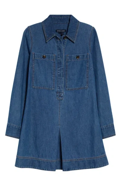 Veronica Beard Pryce Long Sleeve Denim Dress In Blue