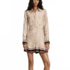 Veronica Beard Pryce Mini Dress In Stone Khaki In Multi