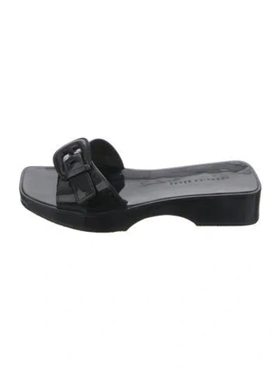 Pre-owned Veronica Beard Pvc Slides In Black