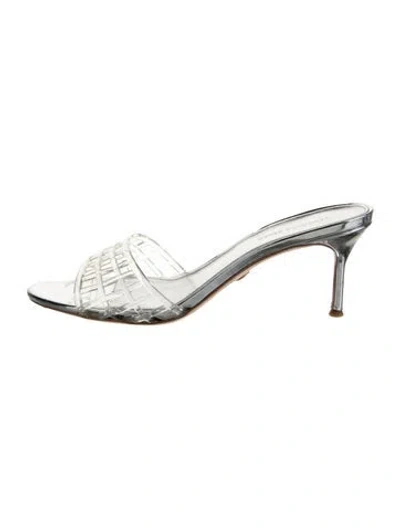 Pre-owned Veronica Beard Pvc Slides In Silver