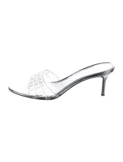 Pre-owned Veronica Beard Pvc Slides In Silver