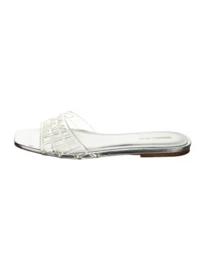 Pre-owned Veronica Beard Pvc Slides In Silver