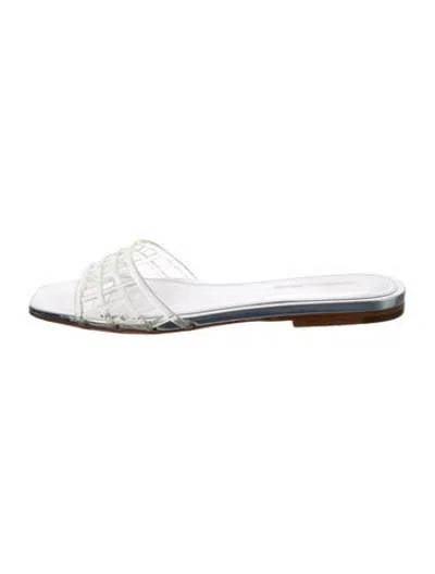 Pre-owned Veronica Beard Pvc Slides In Silver