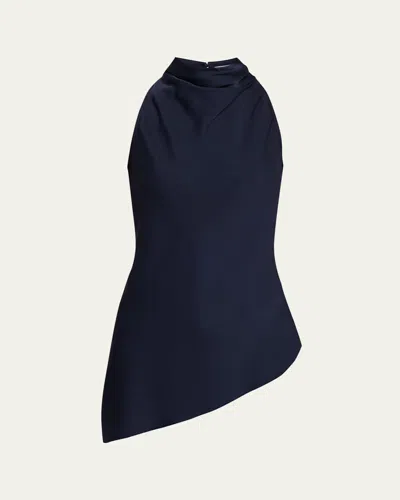 Veronica Beard Radford Asymmetric Tunic Top In Blue