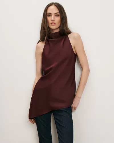 Veronica Beard Radford Asymmetrical Top In Raisin