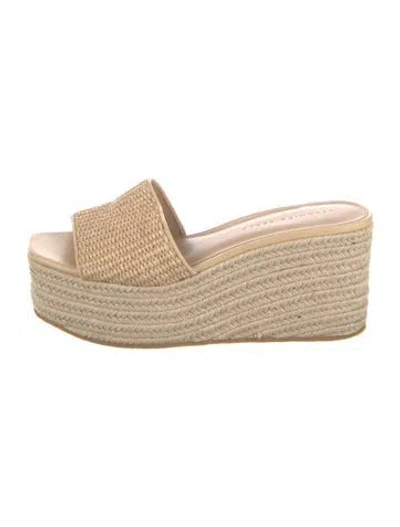 Pre-owned Veronica Beard Raffia Espadrilles In Neutral