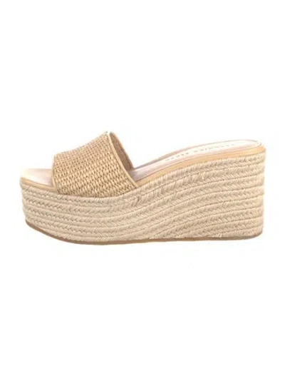 Pre-owned Veronica Beard Raffia Espadrilles In Neutral