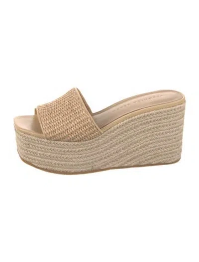 Pre-owned Veronica Beard Raffia Espadrilles In Neutral