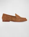 Veronica Beard Woven Penny Loafer In Hazelwood