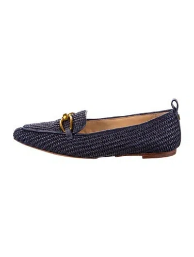 Pre-owned Veronica Beard Raffia Loafers In Blue
