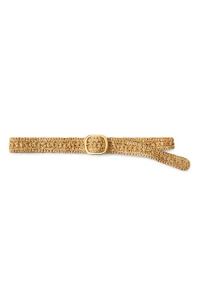 Veronica Beard Raffia Loop Belt In Brown