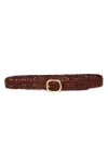Veronica Beard Raffia Loop Belt In Brown