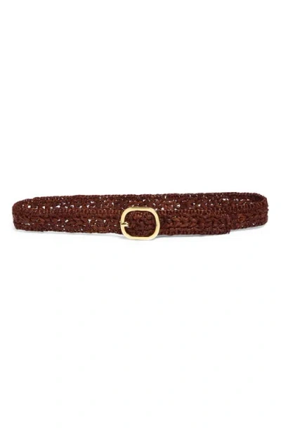 Veronica Beard Raffia Loop Belt In Brown