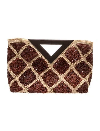 Pre-owned Veronica Beard Raffia Minaudière W/ Tags In Brown