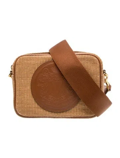 Pre-owned Veronica Beard Raffia Shoulder Bag In Brown