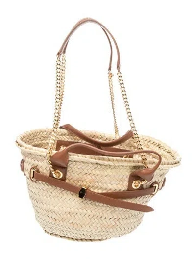 Pre-owned Veronica Beard Raffia Shoulder Bag In Neutral