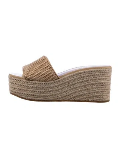 Pre-owned Veronica Beard Raffia Slides In Multicolor