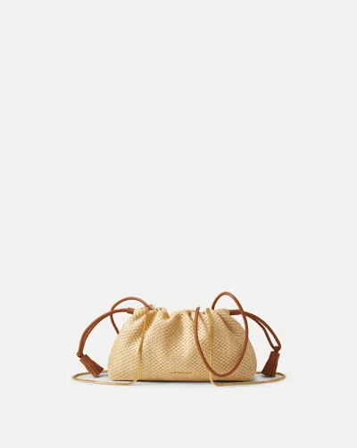 Veronica Beard Small Raffia Crossbody Bag In Brown