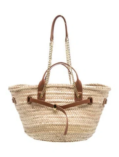 Pre-owned Veronica Beard Raffia Tote In Neutrals